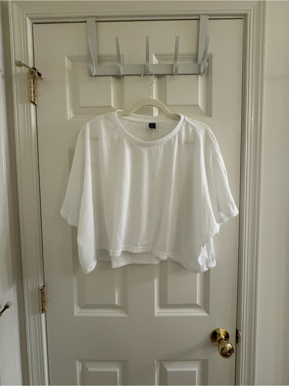 White Cropped Relaxed Tee